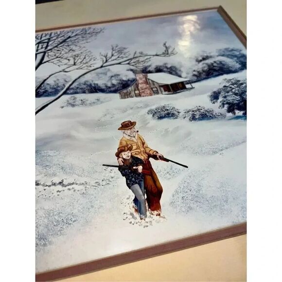 Vintage 1981 B Herd “First Hunt” Edition 6/250 Signed Painting with Authenticati - Picture 7 of 10